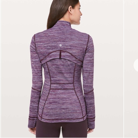 • Lululemon • Define Zip Up Athletic Jacket Edge Stripe Jacquard Purple 4 Womens - Picture 2 of 5